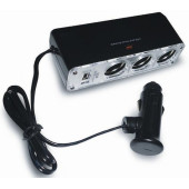 Разветвитель прикуривателя 3 гнезда + USB AVS CS313U с удлинителем (12/24В)