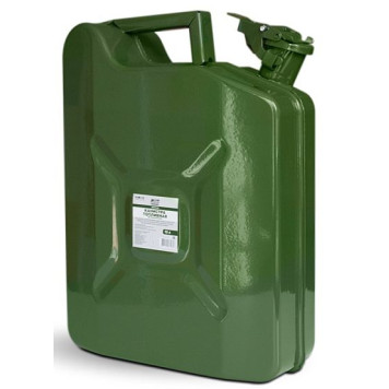 Канистра 10л топливная металлическая вертикальная с крышкой рычажного типа AVS VJM-10