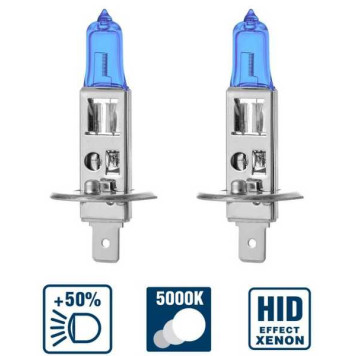 Лампа H1 12V 55W +50% XENON EFFECT 5000К (комплект 2шт) AVS ATLAS A78564S-1