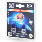 Лампа H3 12V 55W +50% XENON EFFECT 5000К (комплект 2шт) AVS ATLAS A78568S