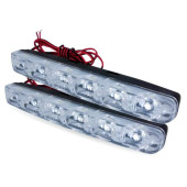 Дневные ходовые огни (DRL) AVS DL-6A (2,4W = 6 светодиодов х 0.4W) 2шт