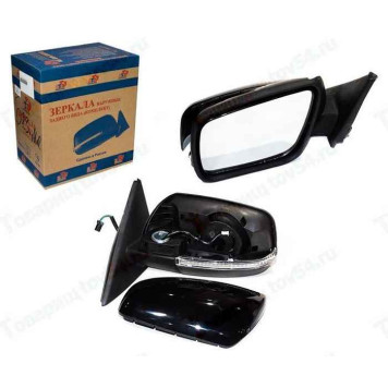 Зеркало наружное заднего вида ВАЗ 2170 Приора ЛЮКС электропривод с обогревом, поворотником бегущим (комплект 2шт) <b>АВТОТЕХПРОМ 21700-8201050/51</b>