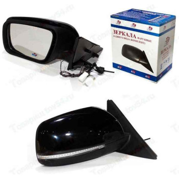 Зеркало заднего вида наружное ВАЗ 2170 Приора механическое, обогрев, поворотник бегущий Люкс (комплект 2шт) <b>АВТОТЕХПРОМ 21700-8201050/51 мех,об,пов</b>