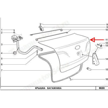Крышка багажника ВАЗ 2190 Гранта <b>АВТОВАЗ 2190-5604010-70</b>