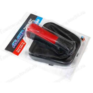 Ручка рычага КПП ВАЗ 2110 с чехлом и рамкой (натуральная кожа) красный <b>AZARD КПП00064</b>