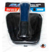 Ручка рычага КПП ВАЗ 2110 с чехлом и рамкой (натуральная кожа) синий <b>AZARD КПП00066</b>