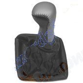 Ручка рычага КПП ВАЗ 2170 Приора с чехлом и рамкой (натуральная кожа) серый <b>AZARD КПП00130</b>