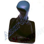 Ручка рычага КПП ВАЗ 2170 Приора с чехлом и рамкой (натуральная кожа) синий <b>AZARD КПП00131</b>