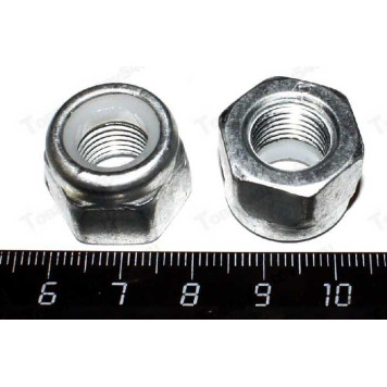 Гайка М12*1,25 с нейлоновым белым кольцом высокая оцинк. <b>БелЗАН 16105011</b>