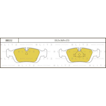 Колодки тормозные дисковые <b>BLITZ BB0152</b>