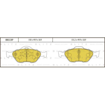 Колодки тормозные дисковые <b>BLITZ BB0228P</b>