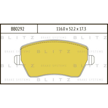 Колодки тормозные дисковые <b>BLITZ BB0292</b>