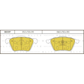 Колодки тормозные дисковые <b>BLITZ BB0309P</b>