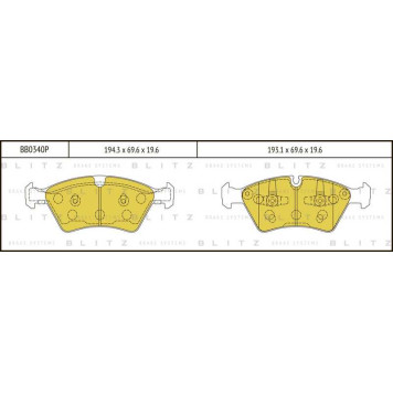 Колодки тормозные дисковые <b>BLITZ BB0340P</b>