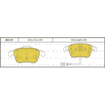 Колодки тормозные дисковые <b>BLITZ BB0354P</b>