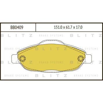 Колодки тормозные дисковые <b>BLITZ BB0409</b>