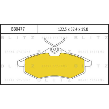 Колодки тормозные дисковые пер CITROEN C3 02-> <b>BLITZ BB0477</b>