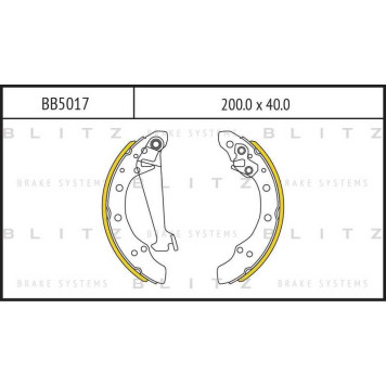 Колодки тормозные барабанные зад VW GolfPolo 91-> <b>BLITZ BB5017</b>