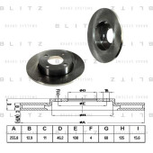 Диск тормозной <b>BLITZ BS0100</b>