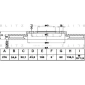 Диск тормозной <b>BLITZ BS0109</b>