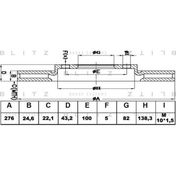 Диск тормозной <b>BLITZ BS0109</b>