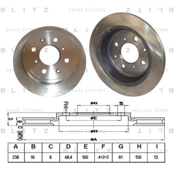 Диск тормозной <b>BLITZ BS0116</b>
