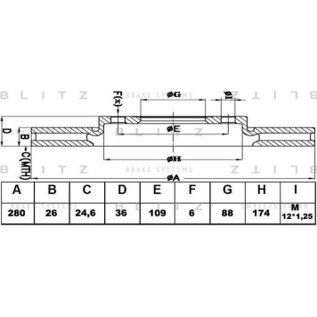 Диск тормозной <b>BLITZ BS0121</b>