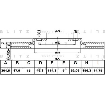 Диск тормозной <b>BLITZ BS0122</b>