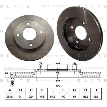 Диск тормозной <b>BLITZ BS0127</b>