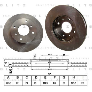 Диск тормозной <b>BLITZ BS0132</b>