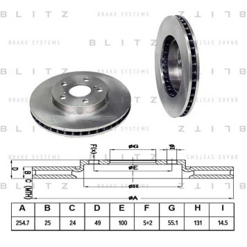 Диск тормозной <b>BLITZ BS0133</b>