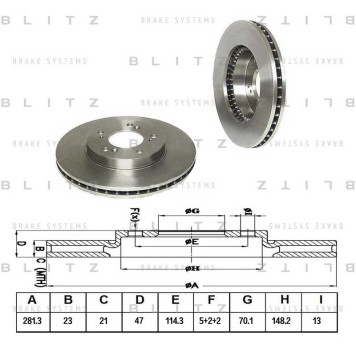 Диск тормозной <b>BLITZ BS0140</b>
