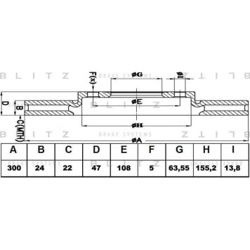 Диск тормозной <b>BLITZ BS0141</b>