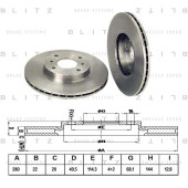 Диск тормозной <b>BLITZ BS0142</b>