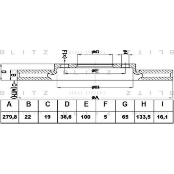 Диск тормозной <b>BLITZ BS0152</b>