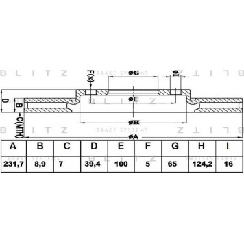 Диск тормозной <b>BLITZ BS0155</b>