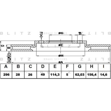 Диск тормозной <b>BLITZ BS0164</b>