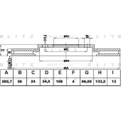 Диск тормозной <b>BLITZ BS0167</b>