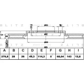 Диск тормозной <b>BLITZ BS0170</b>