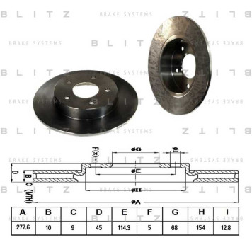 Диск тормозной <b>BLITZ BS0176</b>