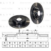 Диск тормозной <b>BLITZ BS0185</b>