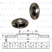 Диск тормозной <b>BLITZ BS0186</b>