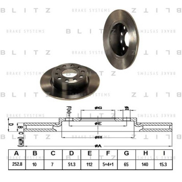 Диск тормозной <b>BLITZ BS0186</b>