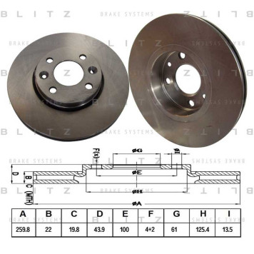 Диск тормозной <b>BLITZ BS0187</b>