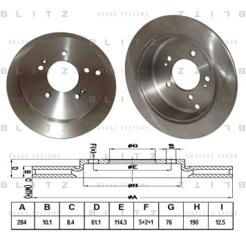 Диск тормозной <b>BLITZ BS0191</b>