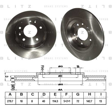 Диск тормозной <b>BLITZ BS0192</b>
