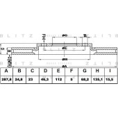 Диск тормозной <b>BLITZ BS0199</b>