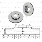 Диск тормозной <b>BLITZ BS0203</b>
