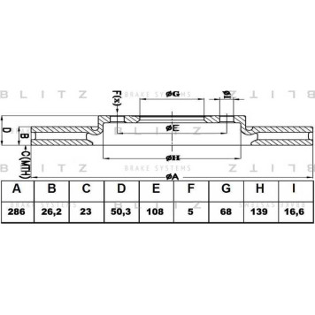 Диск тормозной <b>BLITZ BS0211</b>