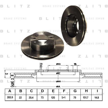 Диск тормозной <b>BLITZ BS0213</b>